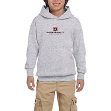 Zepplin Giyim Asphalt 9 Legends Text Gri Çocuk Kapşonlu Sweatshirt