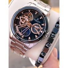 Daniel Klein Otomatik Erkek Kol Saati 30 Metre Suya Dayanıklı Çelik Kordon + Bileklik Hediyeli  VS.BLKT.0700