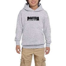 Zepplin Giyim Pantera Cowboys From Hell 2 Gri Çocuk Kapşonlu Sweatshirt