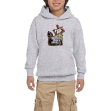 Zepplin Giyim Grand Theft Auto Five Dog And Man Gri Çocuk Kapşonlu Sweatshirt