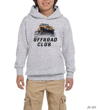 Zepplin Giyim Jeep Offroad Gri Çocuk Kapşonlu Sweatshirt