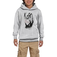 Zepplin Giyim Korn The Nothing Beyaz Gri Çocuk Kapşonlu Sweatshirt