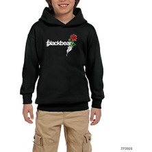Zepplin Giyim Blackbear Hand Held Rose Siyah Çocuk Kapşonlu Sweatshirt