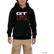 Zepplin Giyim Nissan Gtr Logo Siyah Çocuk Kapşonlu Sweatshirt