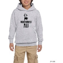 Zepplin Giyim Muhammed Ali Gri Çocuk Kapşonlu Sweatshirt