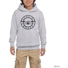 Zepplin Giyim Guns N Roses Flat Gri Çocuk Kapşonlu Sweatshirt