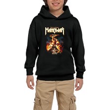 Zepplin Giyim Manowar Hell On Earth Siyah Çocuk Kapşonlu Sweatshirt