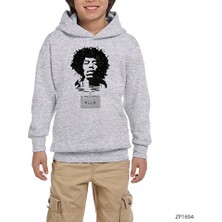 Zepplin Giyim Jimi Hendrix Tape Gri Çocuk Kapşonlu Sweatshirt