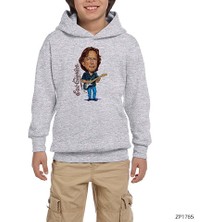 Zepplin Giyim Eric Clapton Cartoon Gri Çocuk Kapşonlu Sweatshirt