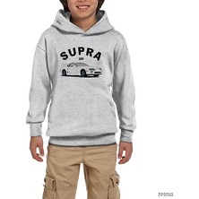 Zepplin Giyim Toyota The Supra A80 Gri Çocuk Kapşonlu Sweatshirt