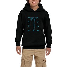 Zepplin Giyim God Of War Ragnarok Kratos Baltası Siyah Çocuk Kapşonlu Sweatshirt