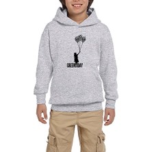 Zepplin Giyim Green Day Girl Gri Çocuk Kapşonlu Sweatshirt