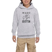 Zepplin Giyim LED Zeppelin Zoso Gri Çocuk Kapşonlu Sweatshirt