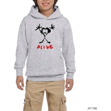 Zepplin Giyim Pearl Jam Alive Gri Çocuk Kapşonlu Sweatshirt