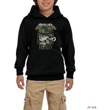Zepplin Giyim Metallica Seek And Destroy Siyah Çocuk Kapşonlu Sweatshirt