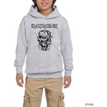 Zepplin Giyim Iron Maiden Soldier Draw Gri Çocuk Kapşonlu Sweatshirt