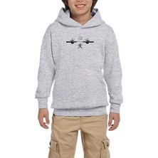 Zepplin Giyim Kung Fu Nunchaku Gri Çocuk Kapşonlu Sweatshirt