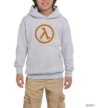 Zepplin Giyim Half Life Logo Gri Çocuk Kapşonlu Sweatshirt