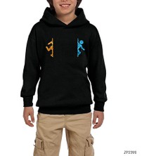 Zepplin Giyim Portal 2 Co Op 2 Siyah Çocuk Kapşonlu Sweatshirt