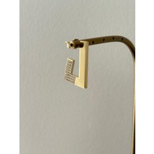 Marsel Özel Seri 14K Xp Taşlı Gold Tasarım Küpe