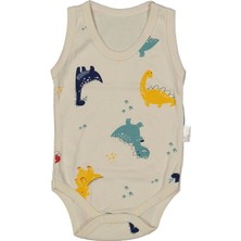 Nayinom 2101 Bebek Dino Desenli Çıtçıtlı Askılı Body