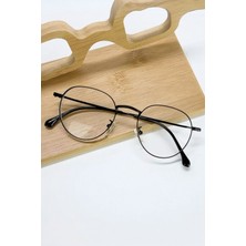 Bappir Round Model Metal Çerçeve Optik Uyumlu Blue Block Gözlük Unisex