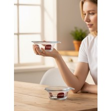 Paşabahçe Borcam Sufle Kase Şekilli Şık Isıya Dayanıklı Atom Kek Tatlı Fırın Mikrodalga Kasesi 400CC 2 Adet