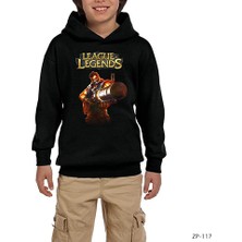 Zepplin Giyim Lol Graves Siyah Çocuk Kapşonlu Sweatshirt