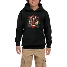 Zepplin Giyim Slipknot Group Red Siyah Çocuk Kapşonlu Sweatshirt