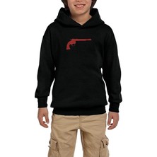 Zepplin Giyim Red Dead Redemption 2 Guns Siyah Çocuk Kapşonlu Sweatshirt