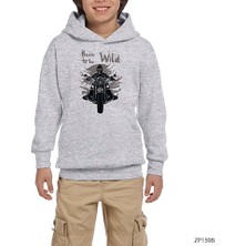 Zepplin Giyim Riders Born To Be Wild Gri Çocuk Kapşonlu Sweatshirt