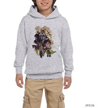 Zepplin Giyim The Last Of Us Art Gri Çocuk Kapşonlu Sweatshirt