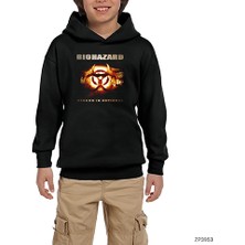 Zepplin Giyim Biohazard Reborn In Defiance Siyah Çocuk Kapşonlu Sweatshirt