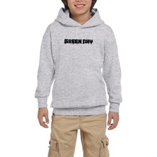 Zepplin Giyim Green Day Logo Gri Çocuk Kapşonlu Sweatshirt