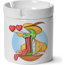 Sartre Art Mask Baskılı Porselen Küllük Makinede Yıkanabilir