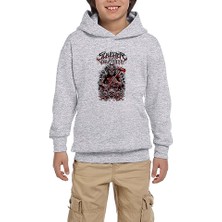 Zepplin Giyim Slaughter To Prevail Skull Gri Çocuk Kapşonlu Sweatshirt