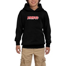 Zepplin Giyim Exodus Logo Siyah Çocuk Kapşonlu Sweatshirt