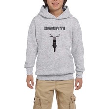 Zepplin Giyim Ducati Scrambler Eıcma Gri Çocuk Kapşonlu Sweatshirt