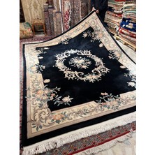 RD Ramazan Dağ El Halı Sanatı El Dokuma Kabartmalı Çin Halısı Birinci Sınıf Kalite Siyah Renk Ebat 310X245