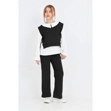Modanino Kız Çocuk 3'lü Takım (Pantolon+Yelek+Bluz) 12429
