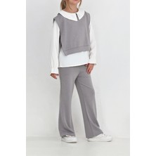 Modanino Kız Çocuk 3'lü Takım (Pantolon+Yelek+Bluz) 12429
