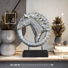İki Yedi Konsept Rulfo At Figürlü Dekor 32 cm Tribal Desenli Polyester Heykel, Masaüstü ve Raf Aksesuarı Ofis Hediye