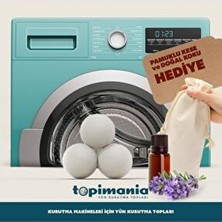 Topimania 3 Adet Xxl Doğal Yerli Üretim Çamaşır Yün Kurutma Topu 1 Adet 10 ml Esans - Kurutma Makinesi Için