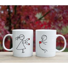 Alpşan Ticaret Sevgili Kupaları Çift Kupaları 2'li Set Tatlı Kupalar Beyaz Kupa Sevgiliye Hediye Bardak