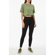 Bumerangspor Kadın Bisiklet Yaka Basic Kısa Kol Crop Tişört