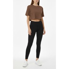 Bumerangspor Kadın Bisiklet Yaka Basic Kısa Kol Crop Tişört