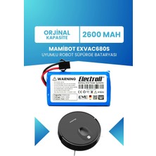 Electroll Mamibot EXVAC680S Uyumlu Batarya (Standart Kapasite) 2600MAH Robot Süpürge Bataryası