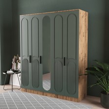 T&B Derin 5 Kapaklı Eko Gardırop - Mdf Kapak