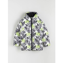 LC Waikiki Lcw Kids Siyah Kapüşonlu Erkek Çocuk Şişme Mont