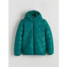 LC Waikiki Lcw Kids Yeşil Kapüşonlu Erkek Çocuk Şişme Mont